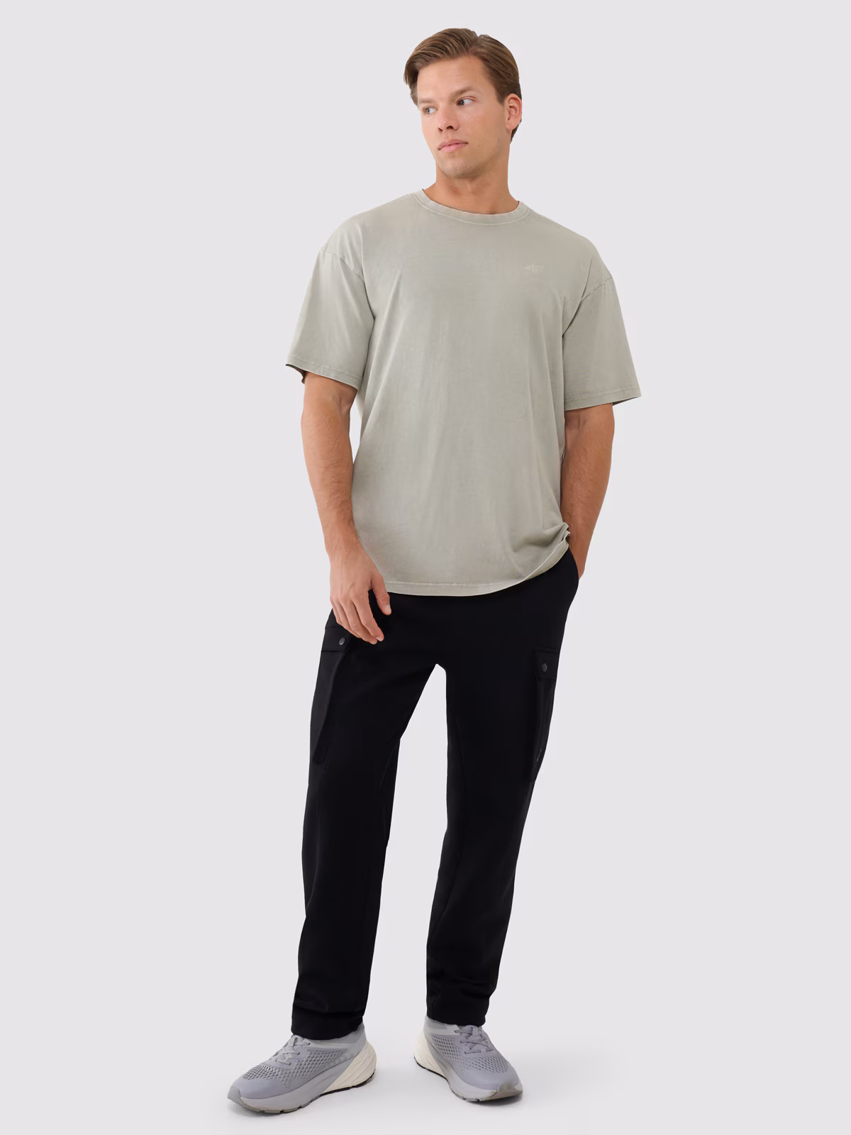 Spodnie casual cargo męskie - czarne