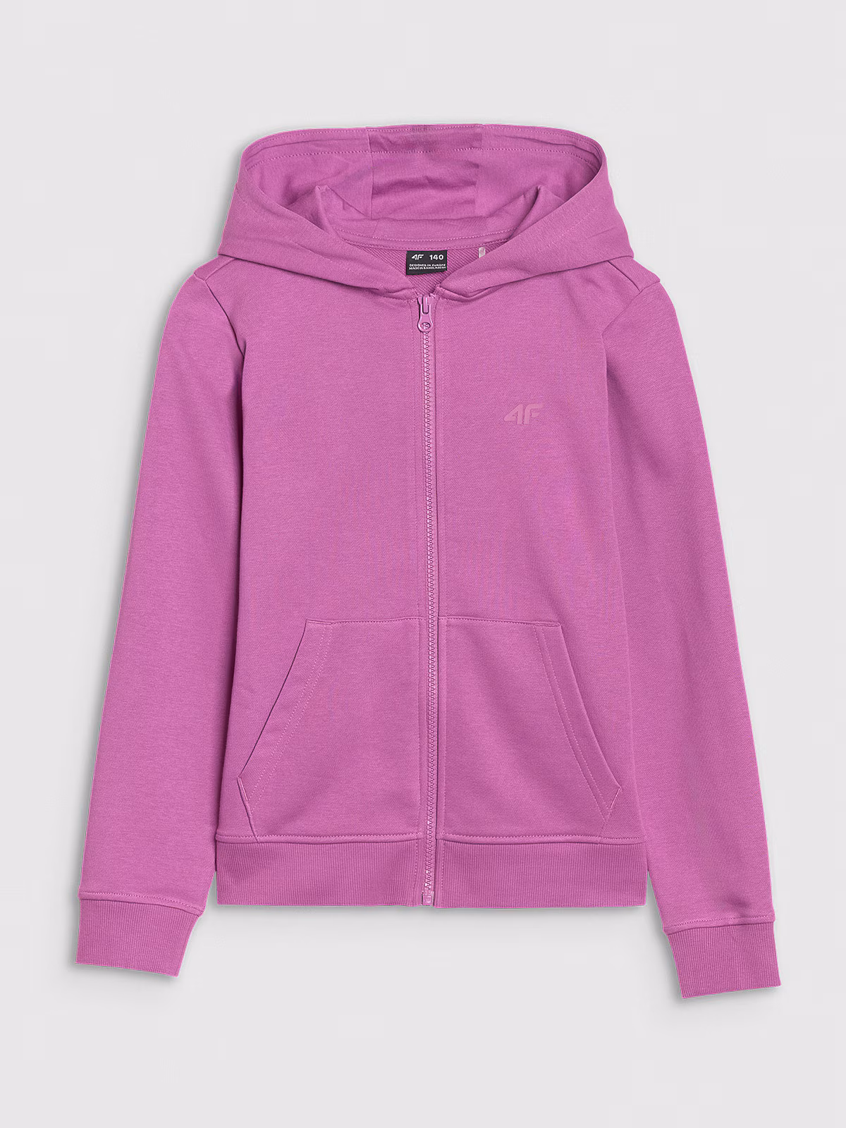 Bluza dresowa rozpinana z kapturem dziewczęca - fioletowa
