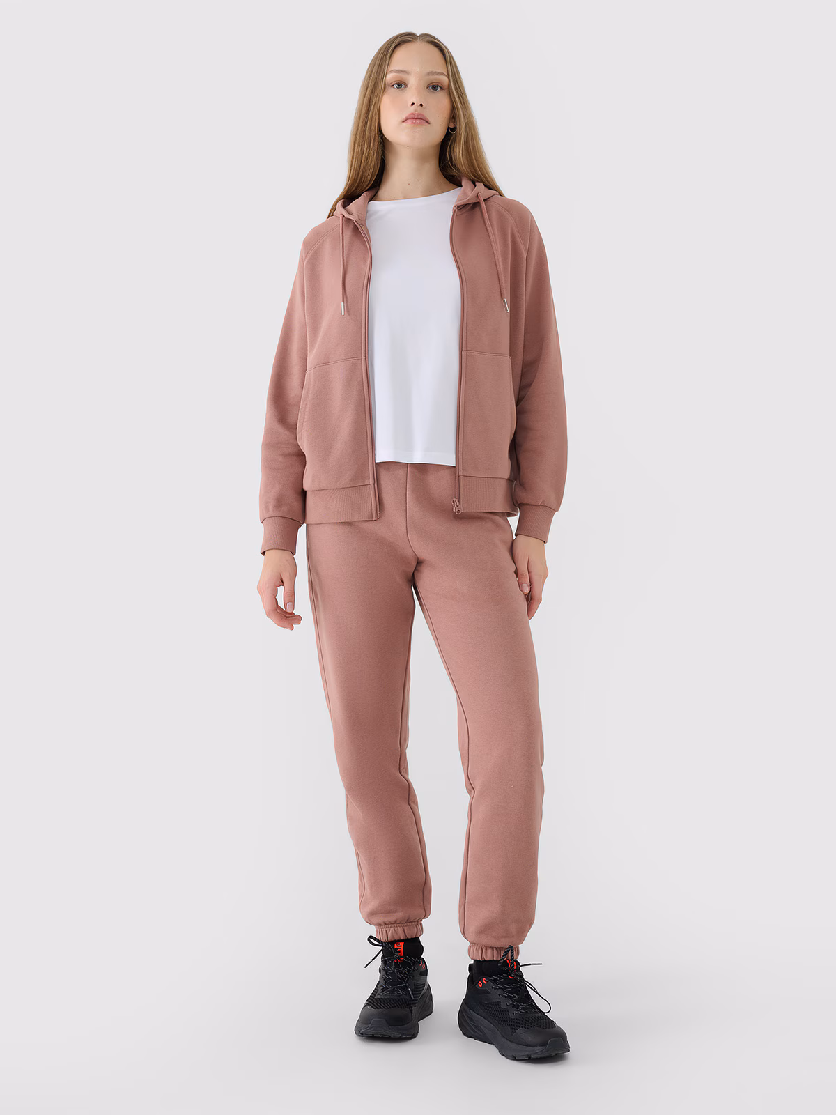 Spodnie dresowe joggery damskie - szare