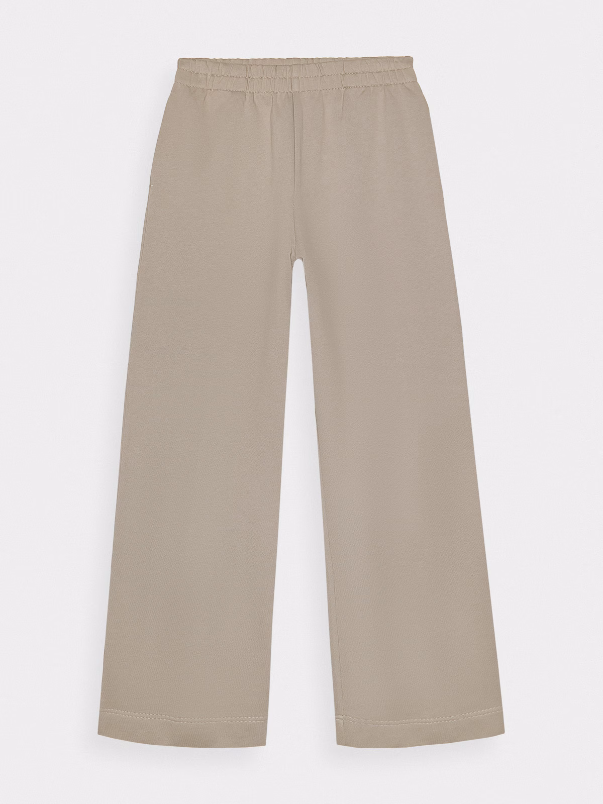 Spodnie dresowe z szerokimi nogawkami damskie - beżowe