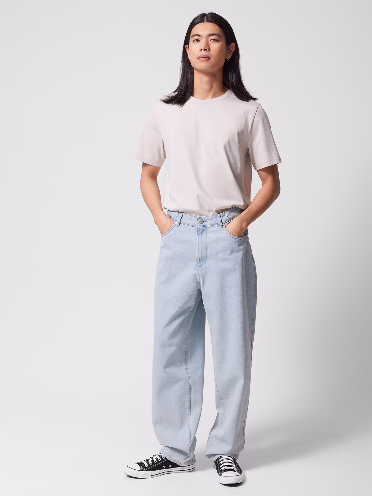 Jeansy baggy męskie Outhorn - niebieskie