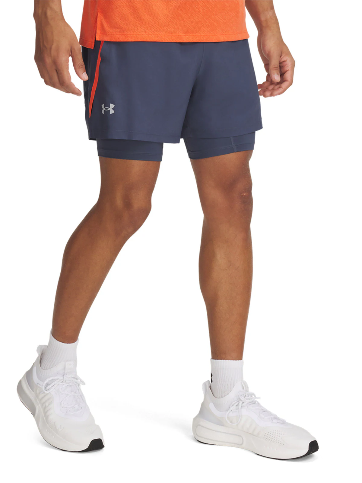 Spodenki do biegania męskie  Under Armour UA Launch 5'' 2-In-1 Shorts - szare