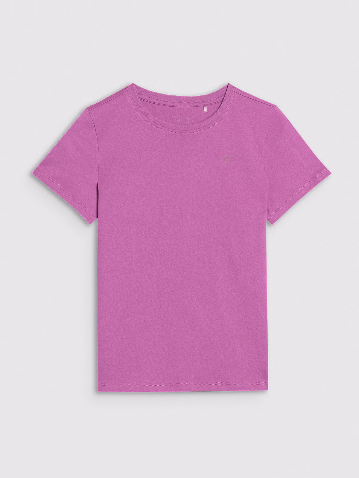 T-shirt regular gładki dziewczęcy - szary