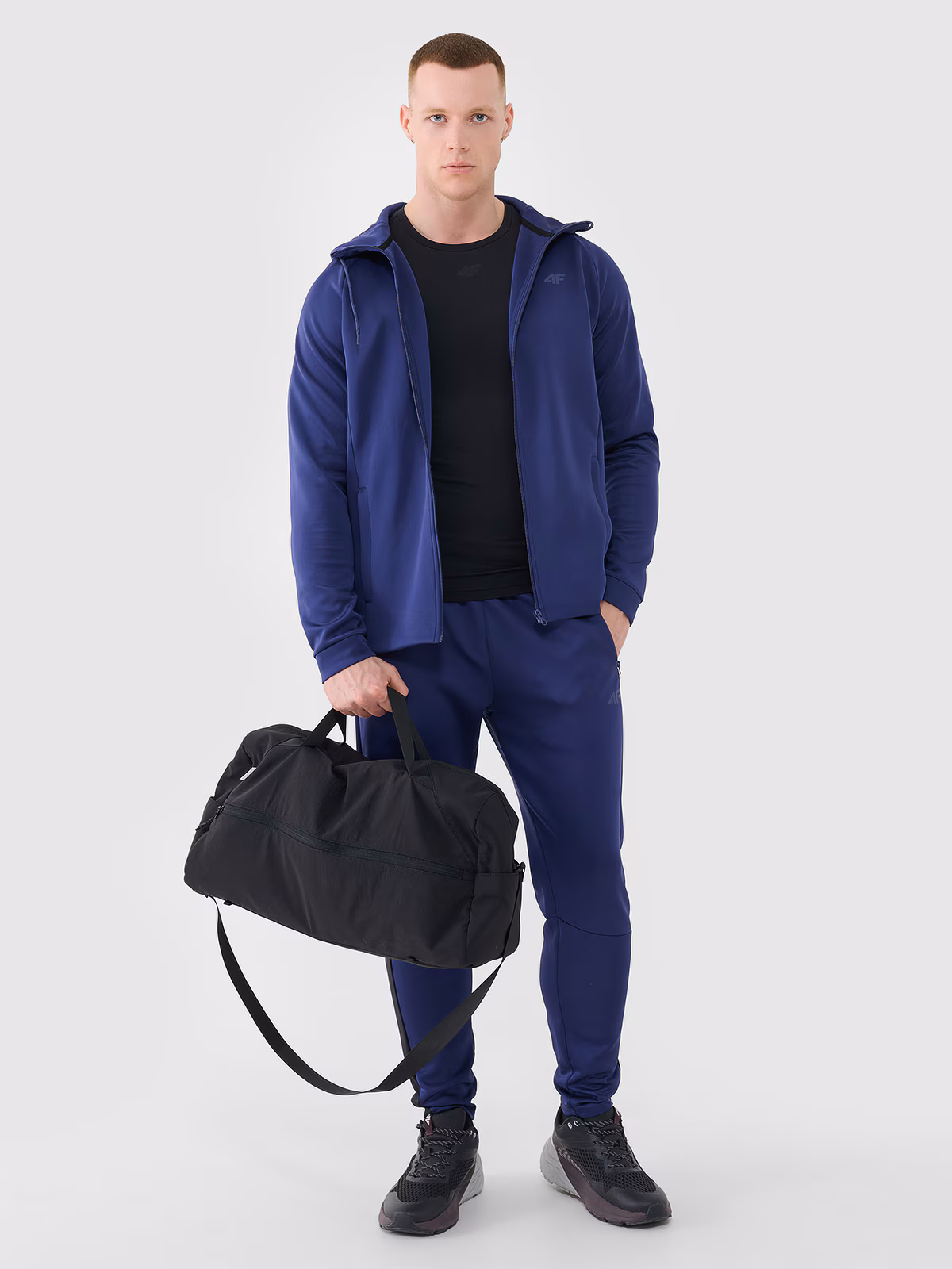 Bluza treningowa szybkoschnąca męska - czarna