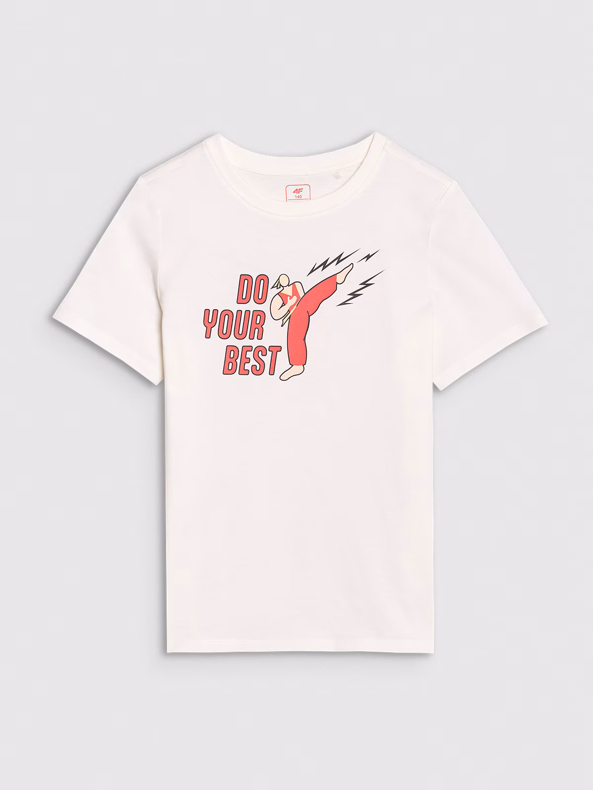 T-shirt regular z nadrukiem chłopięcy - beżowy