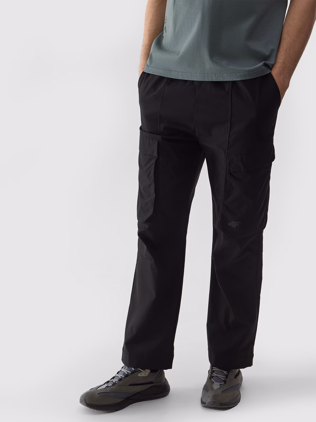 Spodnie casual cargo 4Way Stretch męskie - czarne