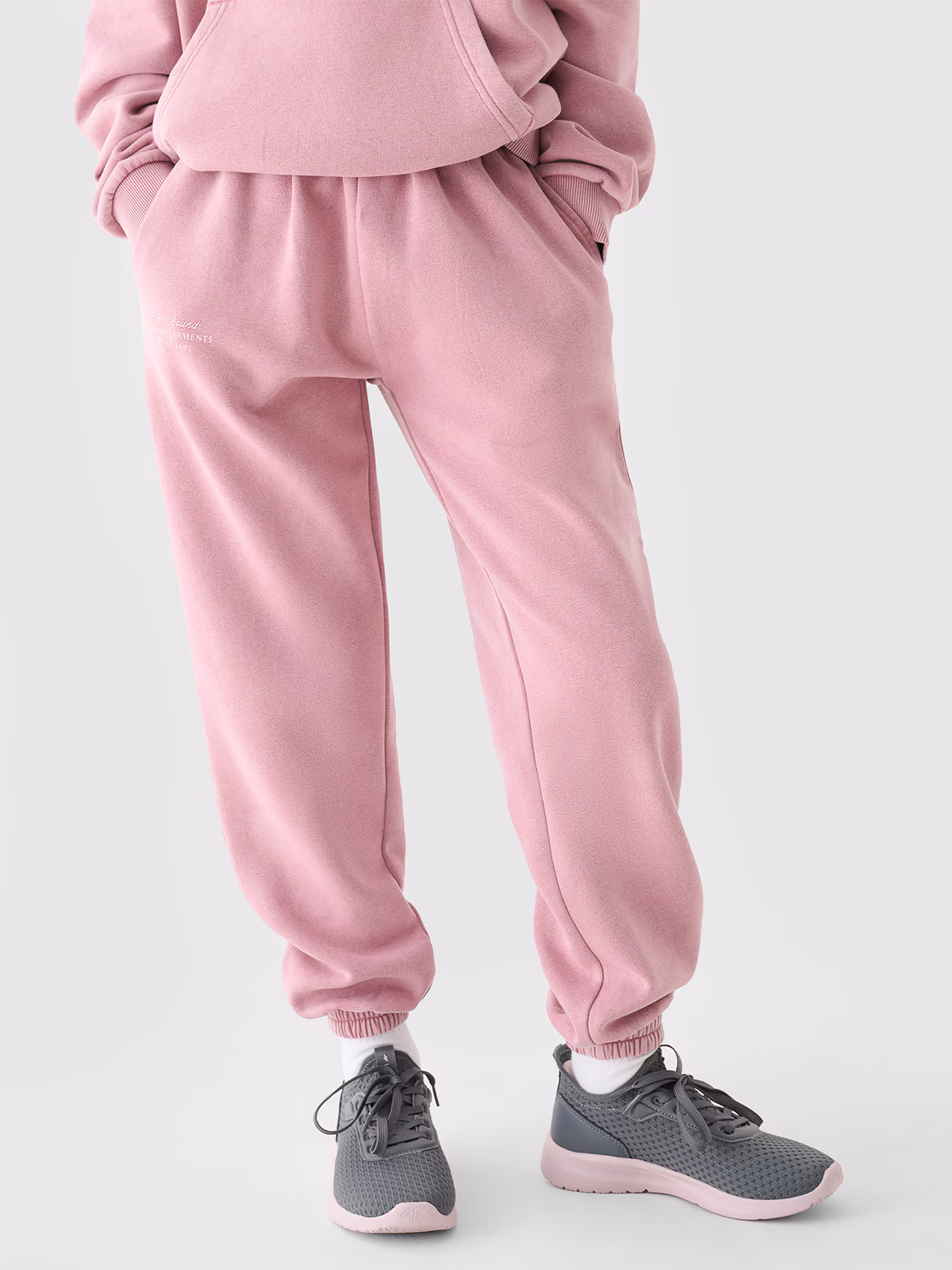 Spodnie dresowe joggery dziewczęce - różowe