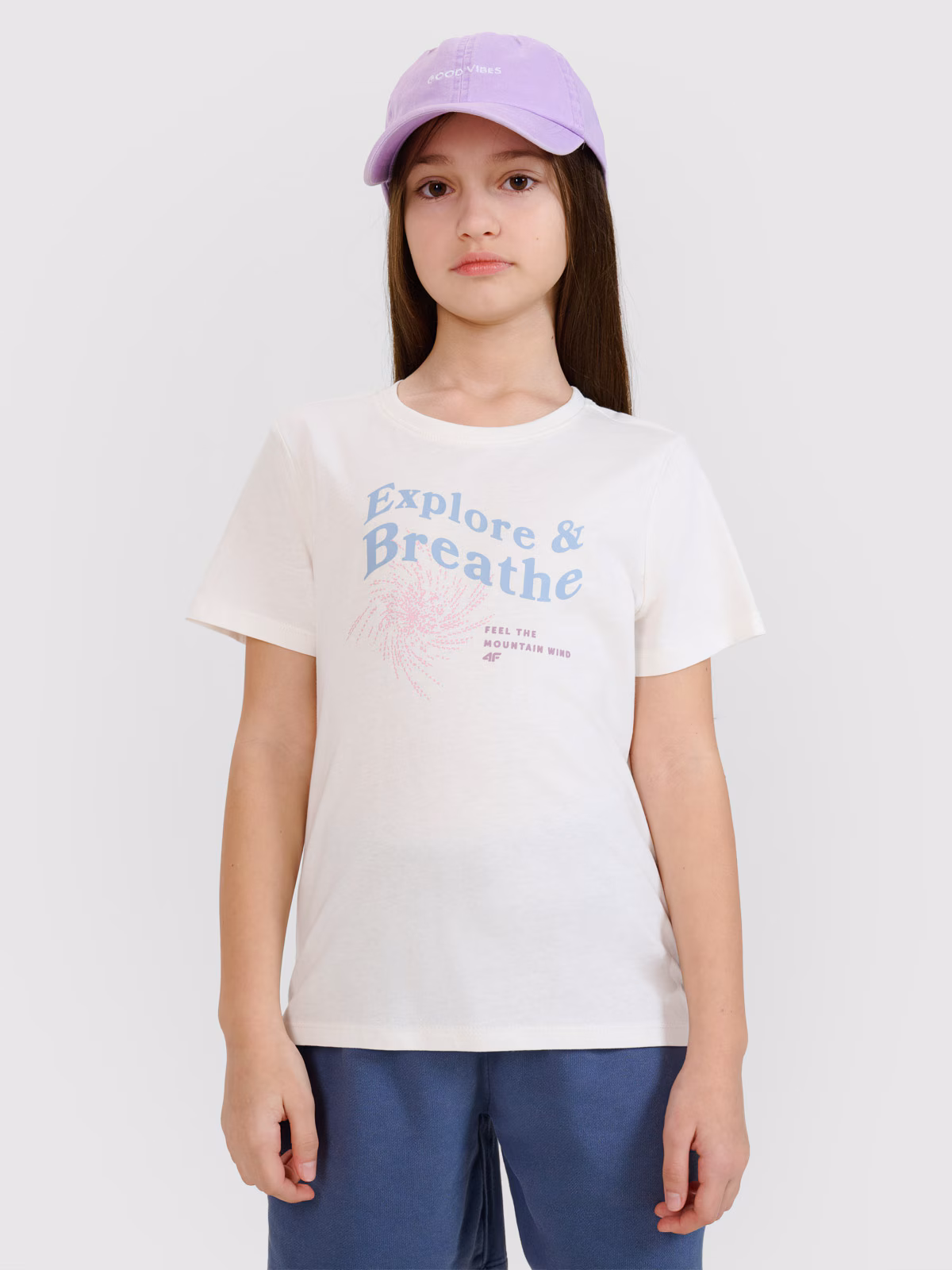 T-shirt regular z nadrukiem dziewczęcy - biały