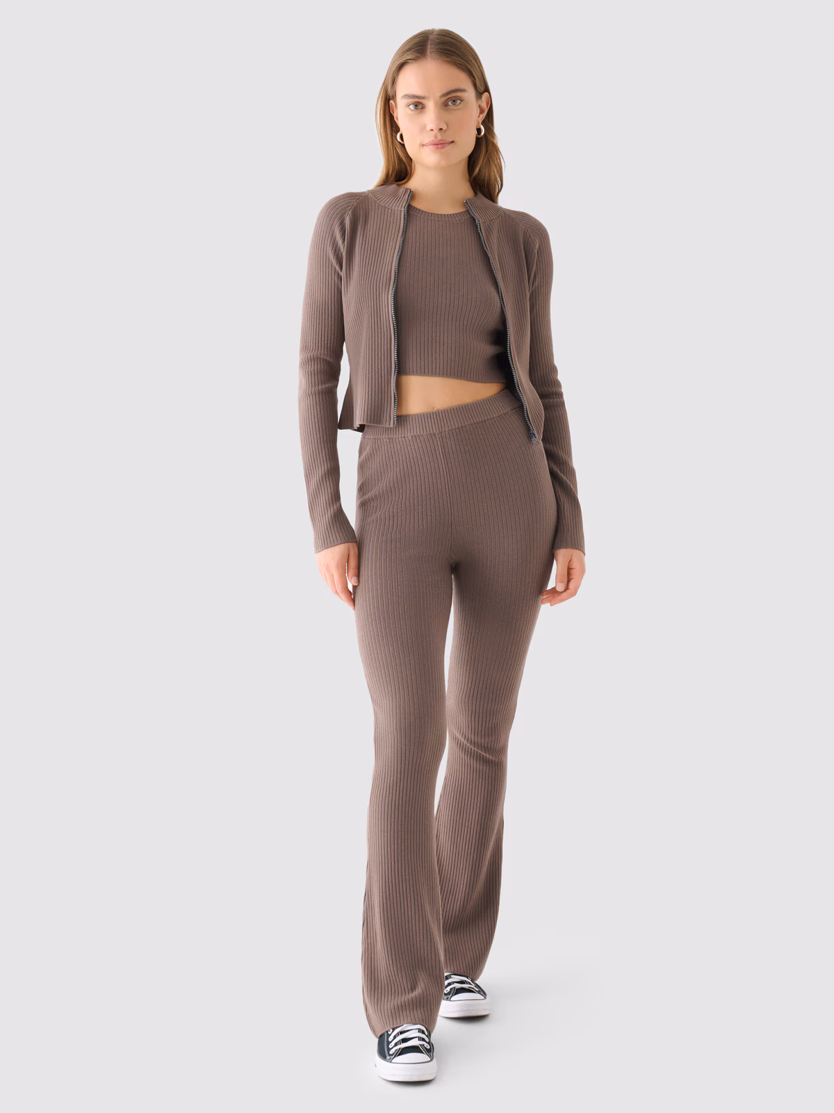 Top dzianinowy damski Outhorn - beżowy