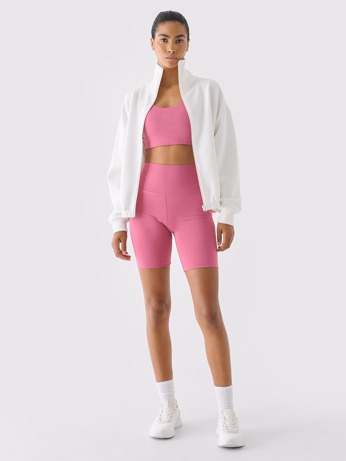 Legginsy krótkie treningowe damskie - fioletowe