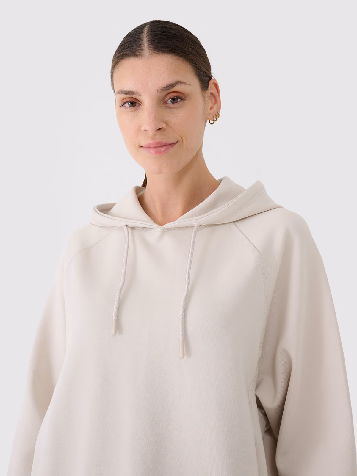 Bluza dresowa nierozpinana z kapturem damska - fioletowa