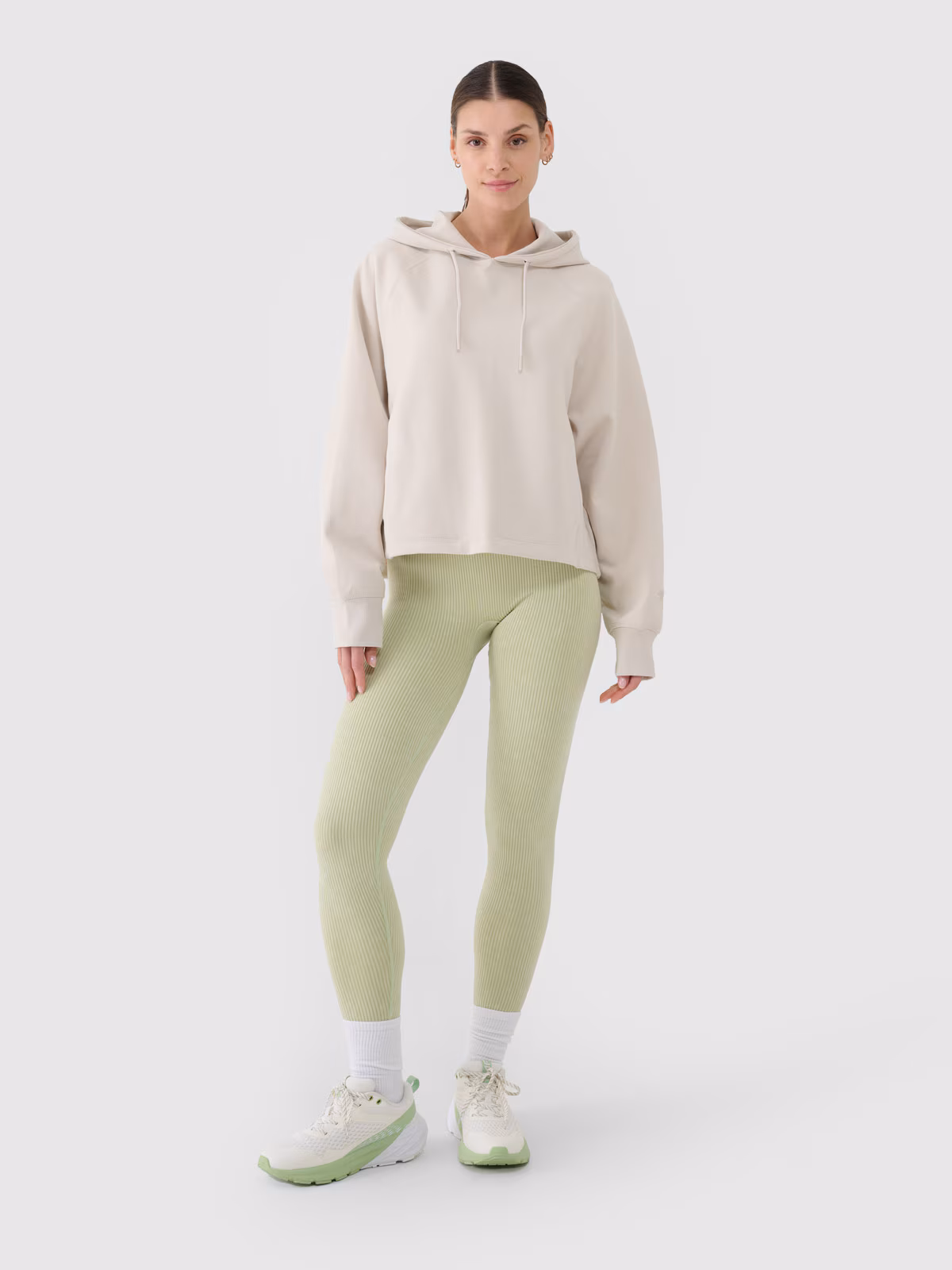 Bluza dresowa nierozpinana z kapturem damska - fioletowa