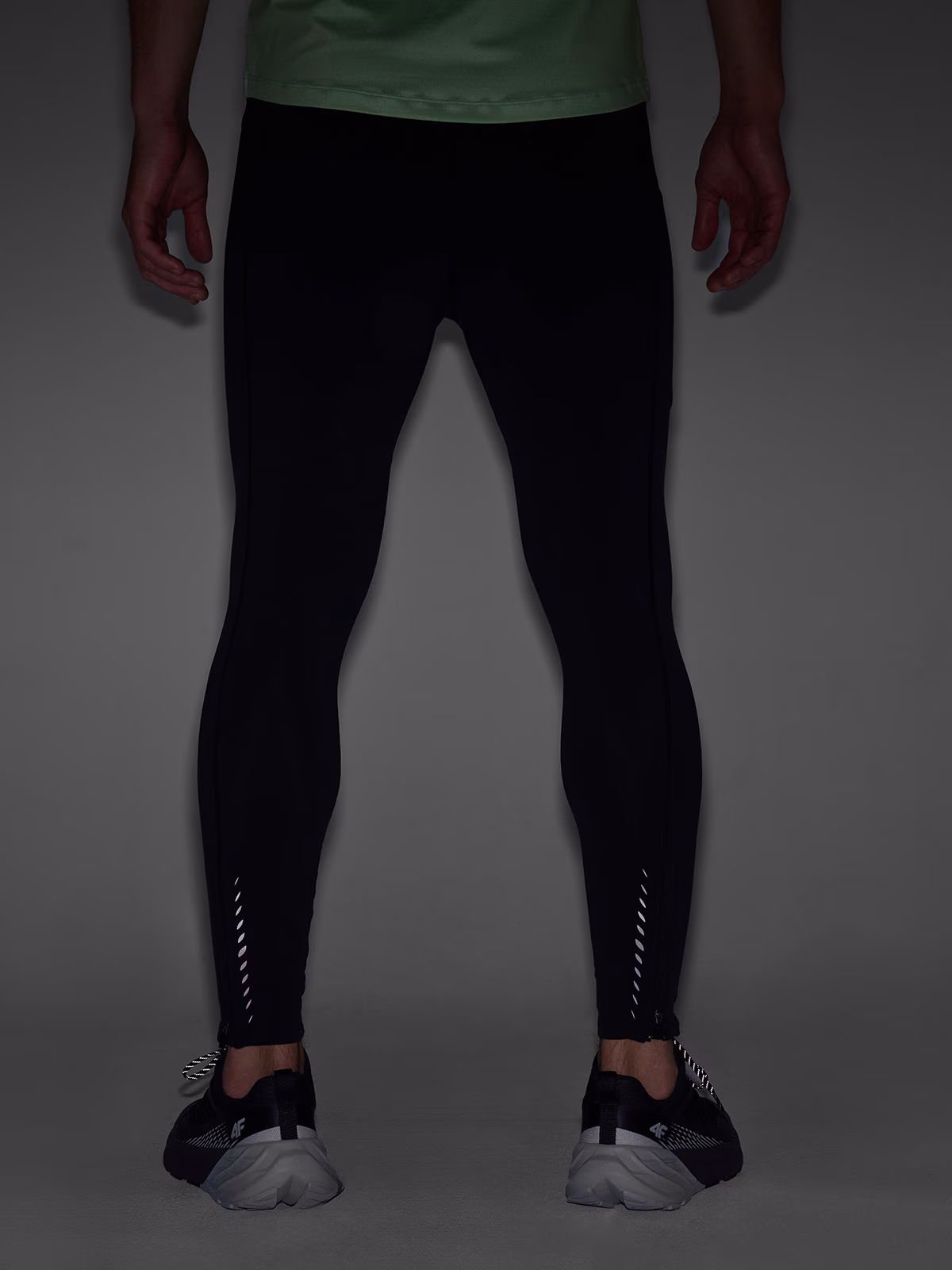 Legginsy do biegania szybkoschnące męskie - szare