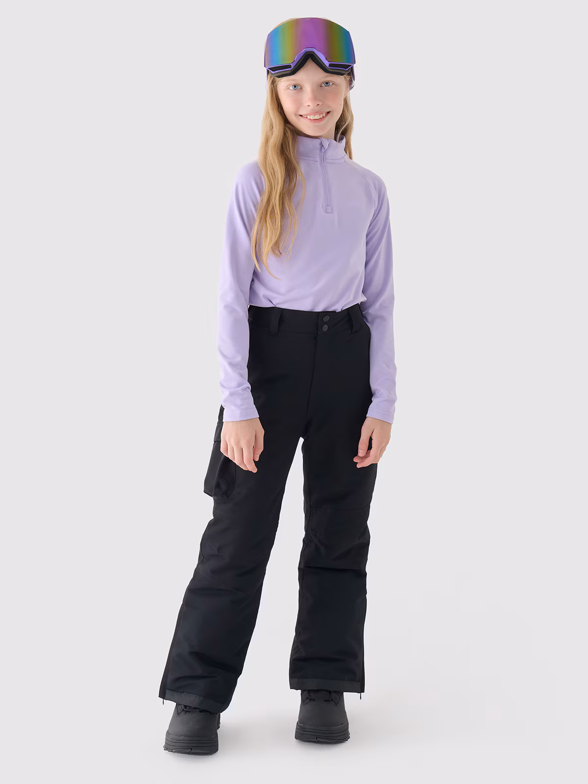 Spodnie snowboardowe membrana 10000 dziewczęce - czarne