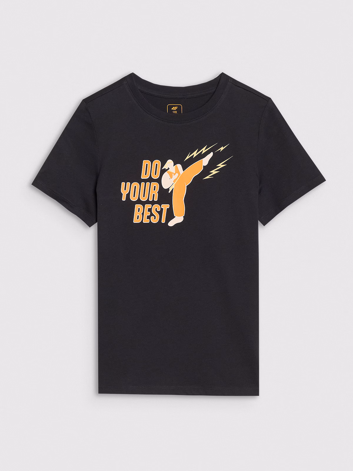 T-shirt regular z nadrukiem chłopięcy - beżowy