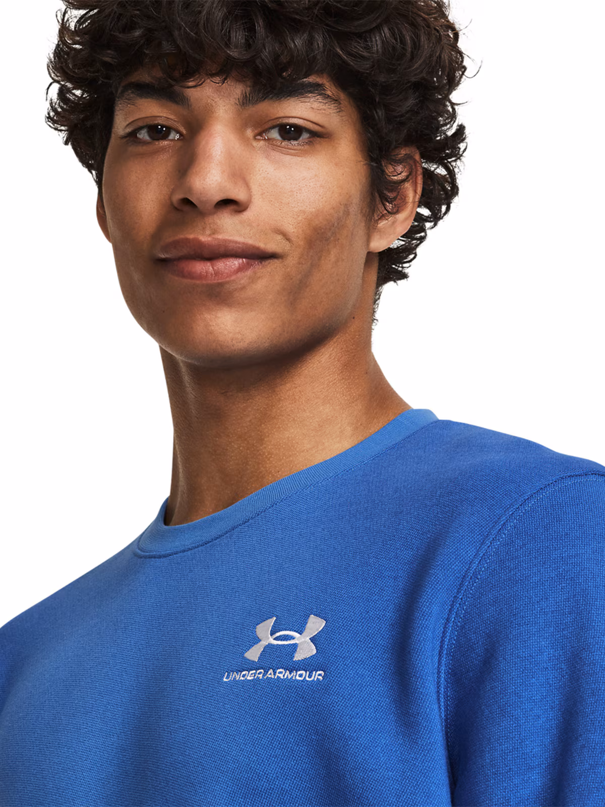 Bluza dresowa męska Under Armour UA Essential Flc Novelty Crw - niebieska