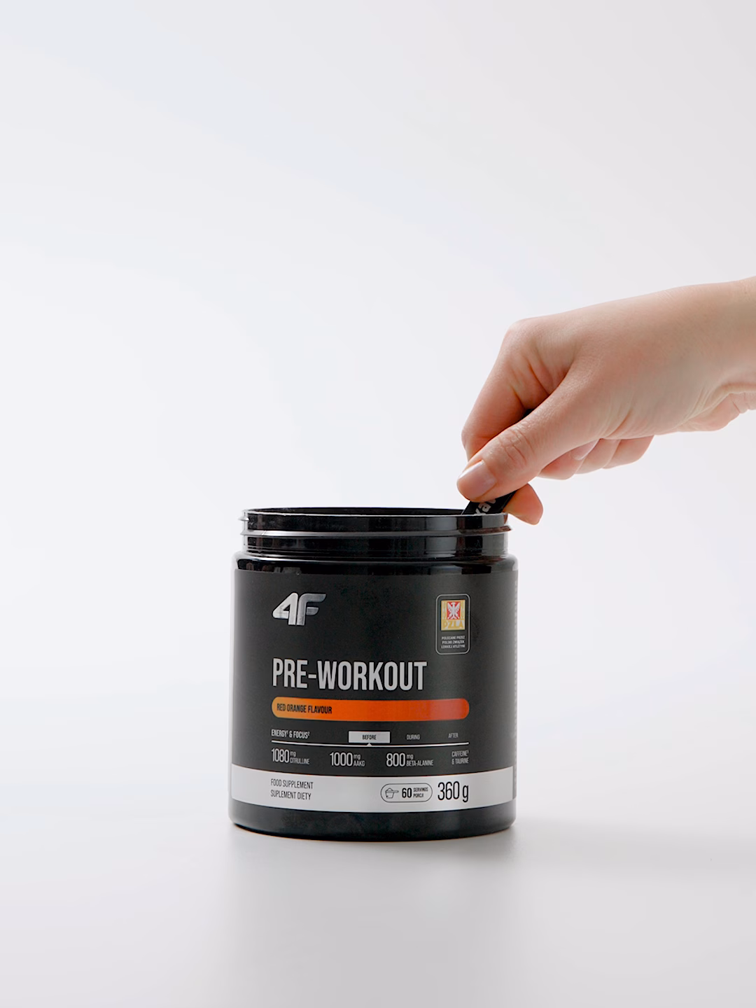 Przedtreningówka PRE-WORKOUT - suplement diety (360g) czerwona pomarańcza