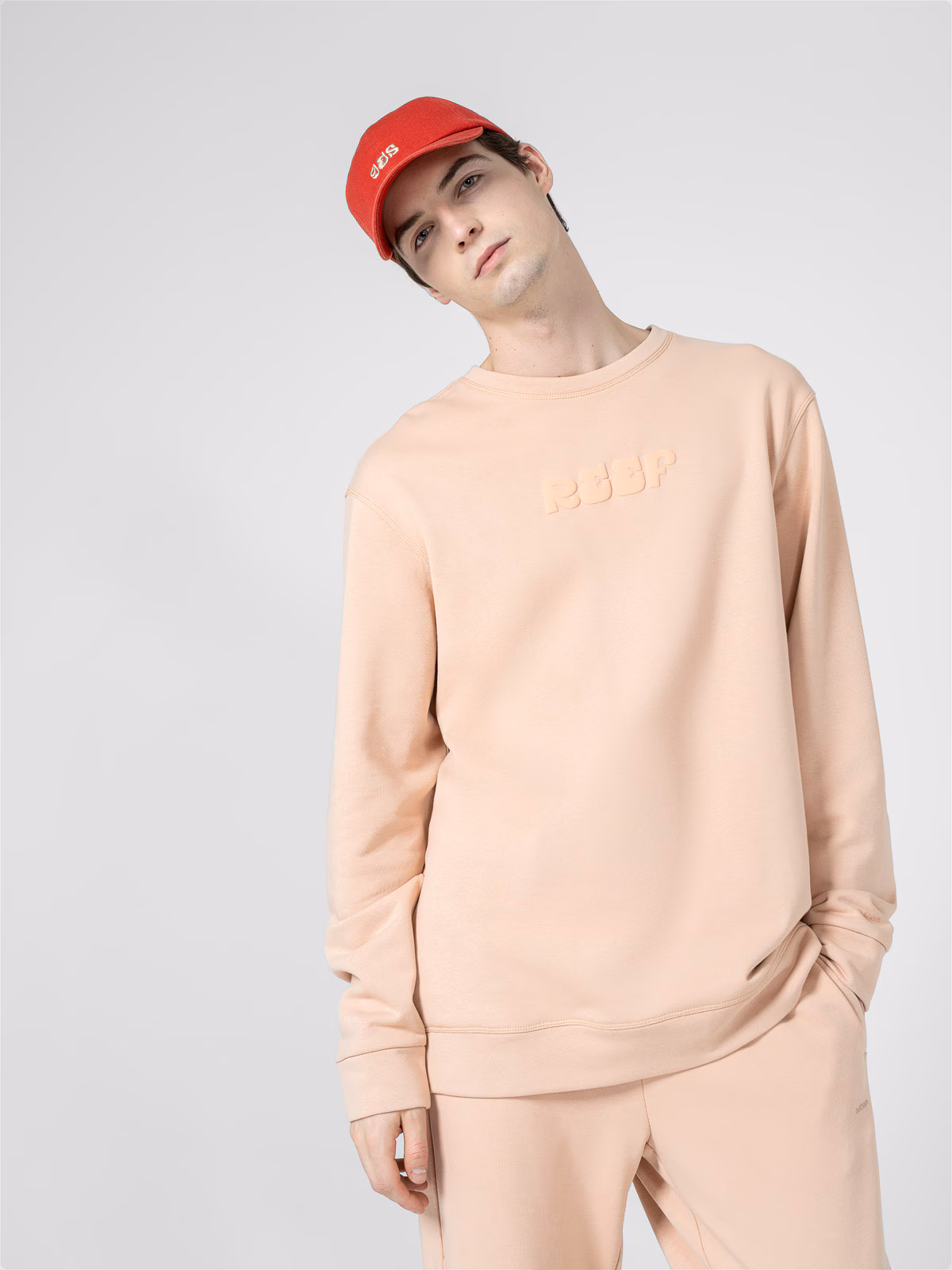 Bluza dresowa nierozpinana bez kaptura męska Outhorn - beżowa