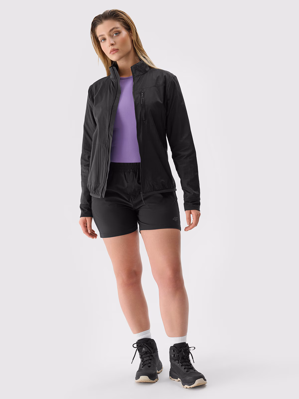 Kurtka trekkingowa z wypełnieniem z recyklingu Primaloft Active damska - czarna