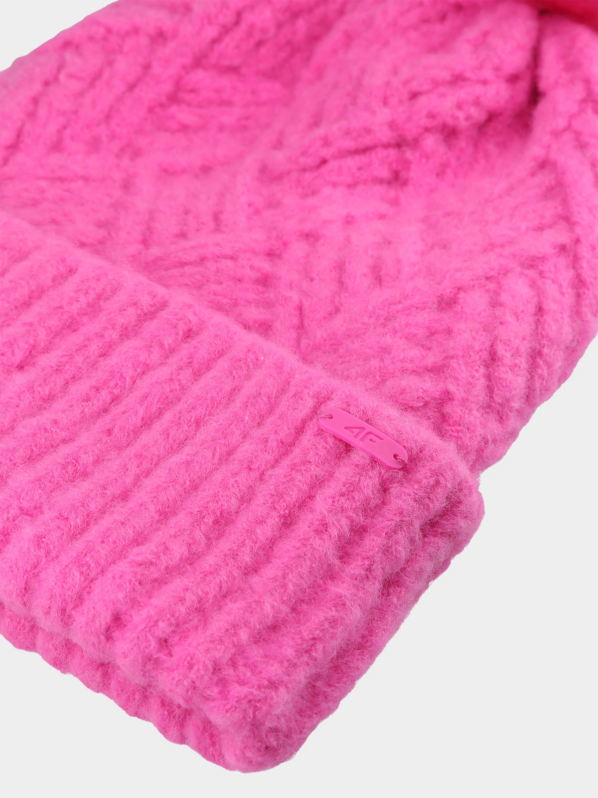 Czapka zimowa z pomponem dziewczęca - różowa