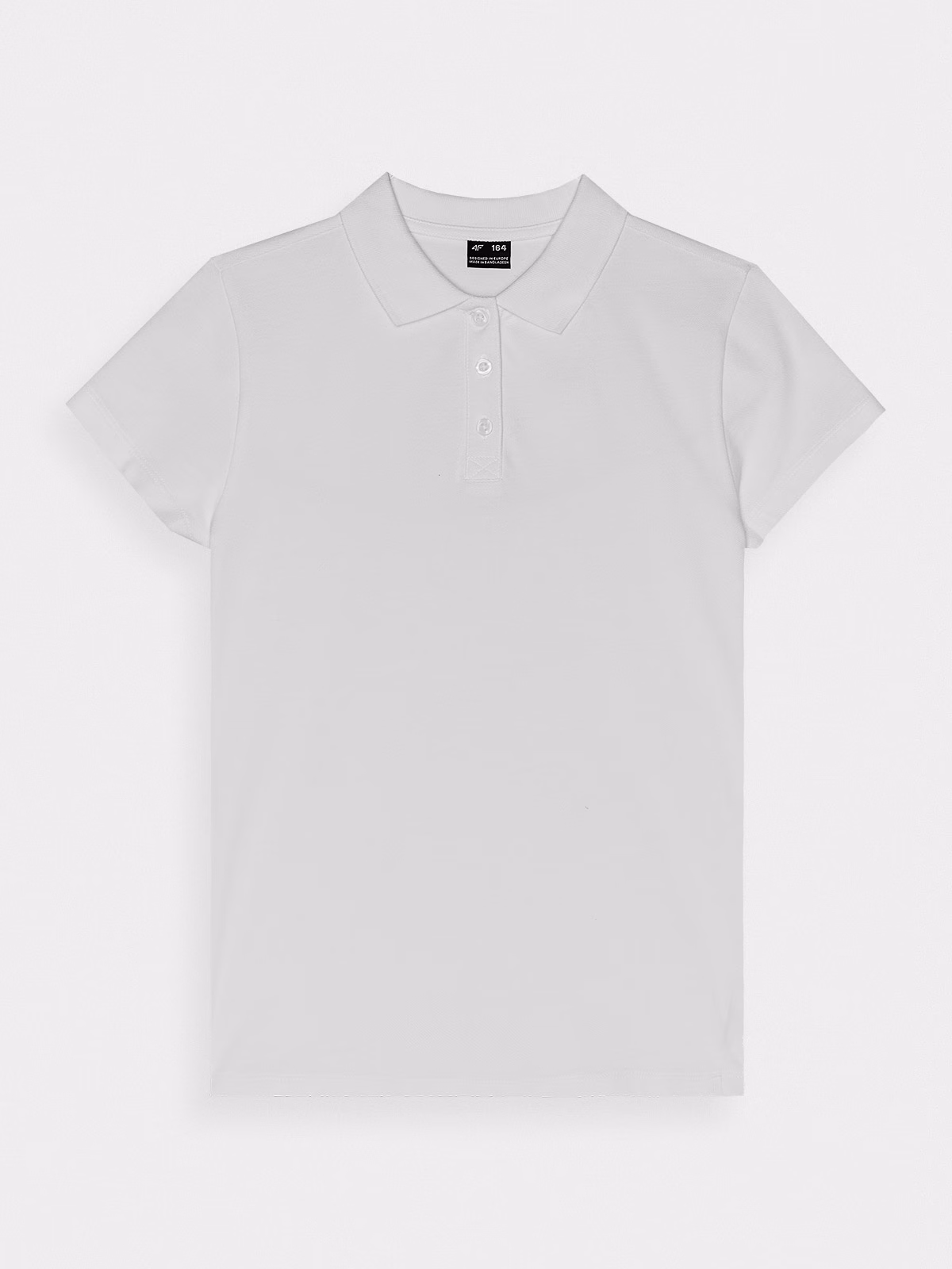 Koszulka polo regular dziewczęca - biała