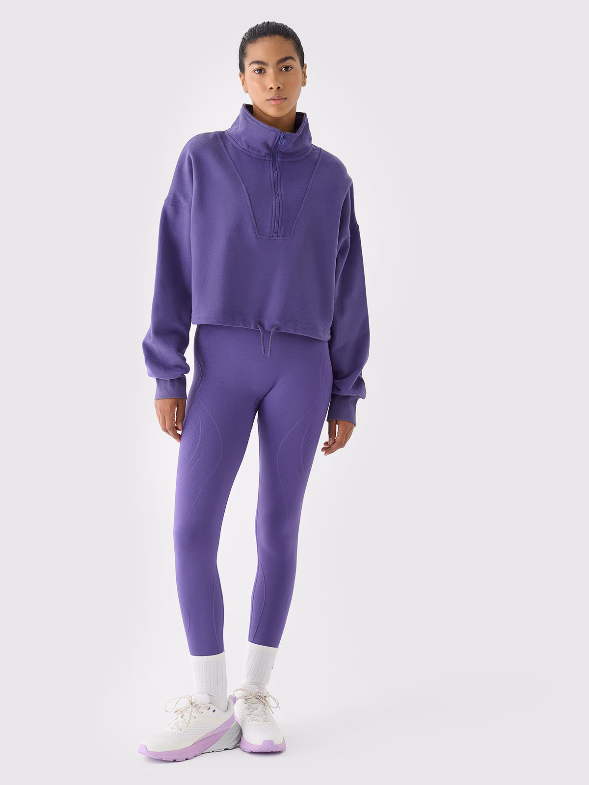 Bluza dresowa bez kaptura damska 4F x Anna Lewandowska - fioletowa