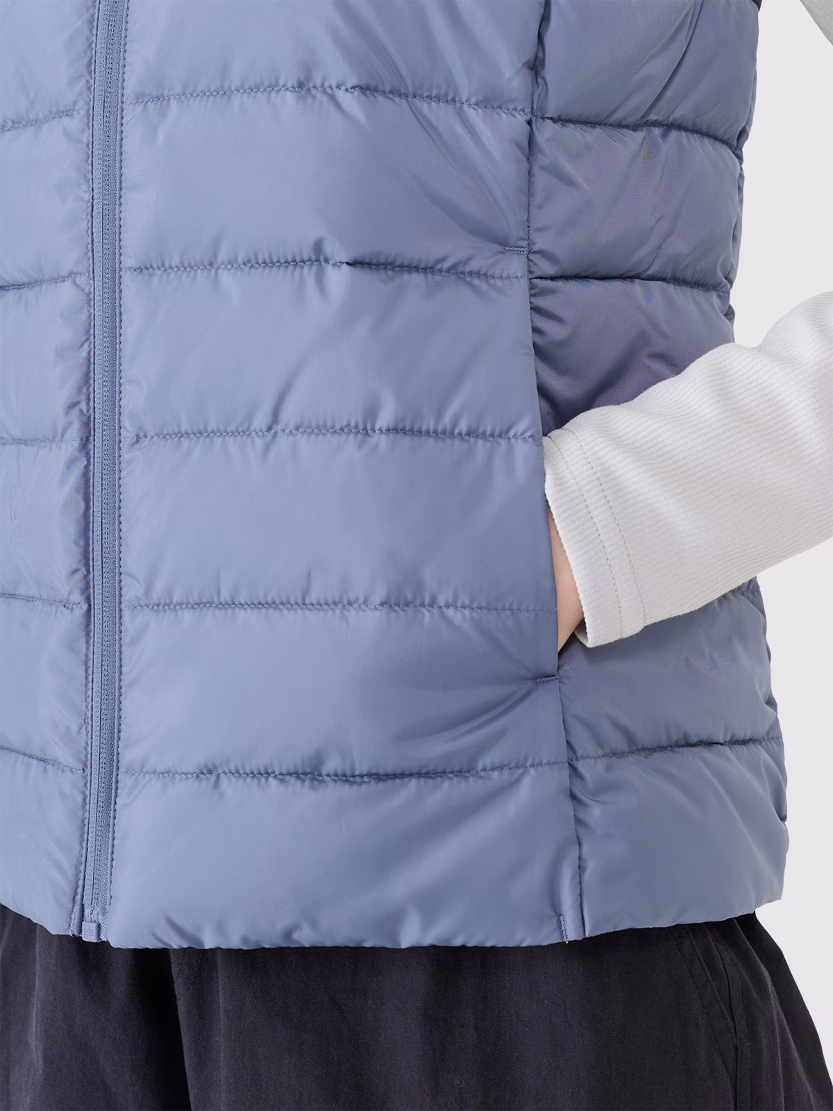 Bezrękawnik puchowy z wypełnieniem syntetycznym damski - granatowy