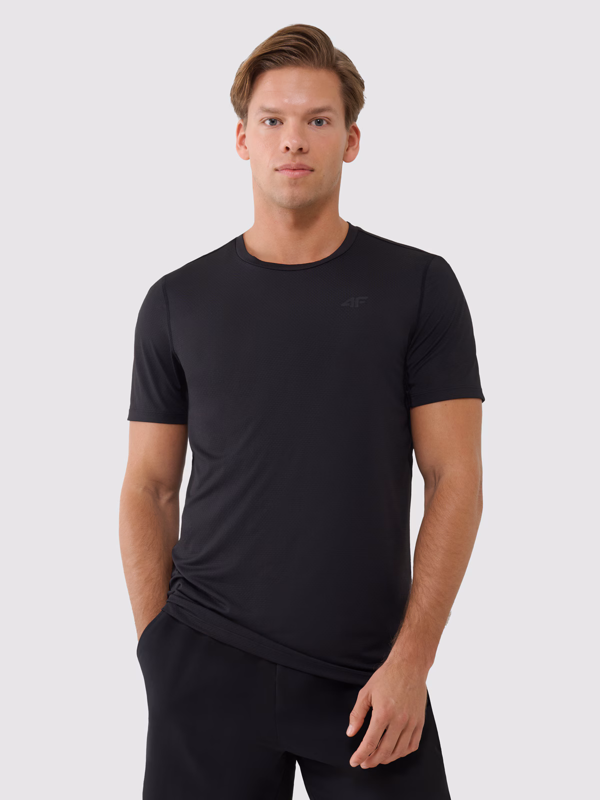 Koszulka treningowa regular szybkoschnąca męska - khaki