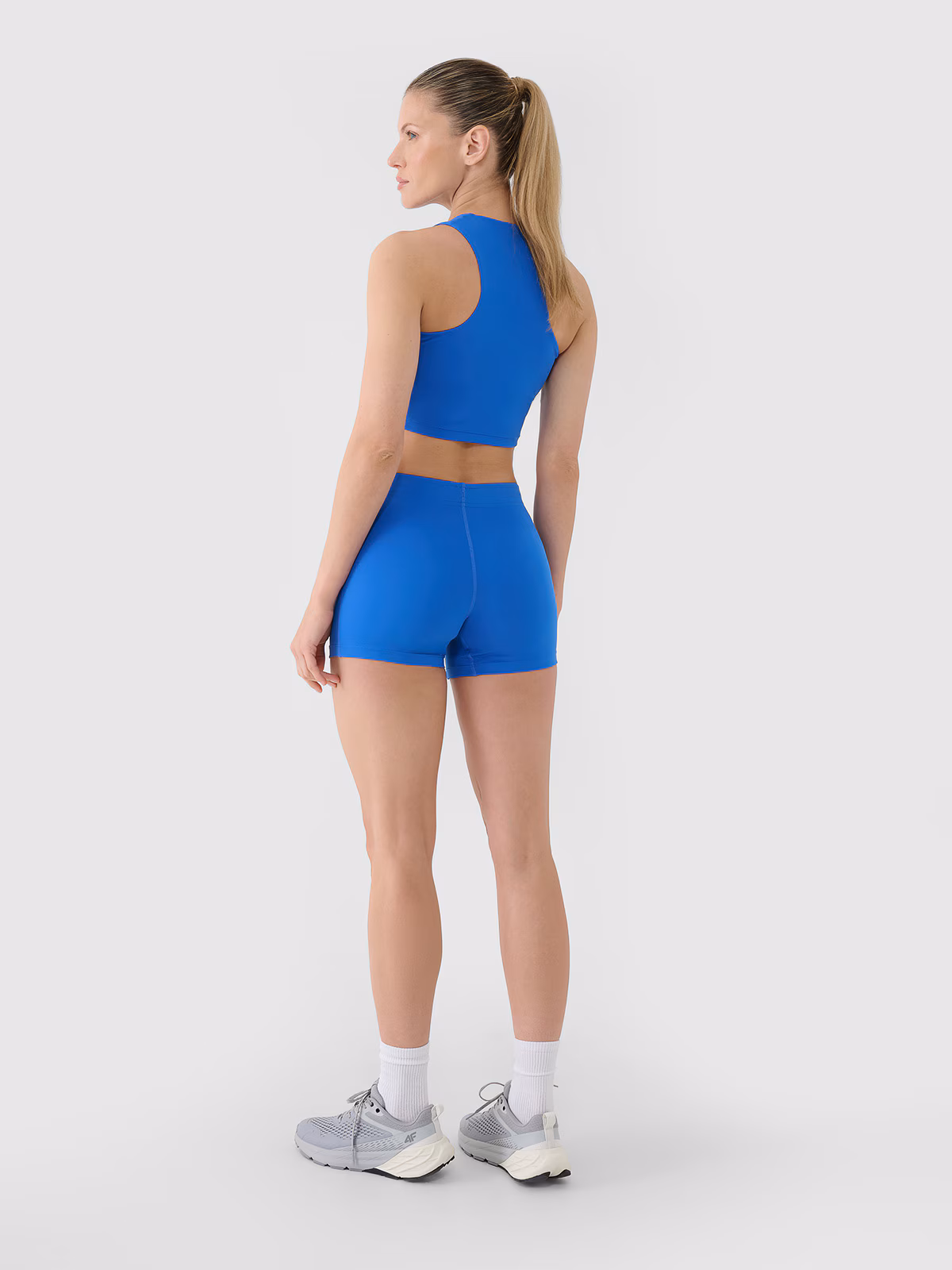 Legginsy krótkie treningowe damskie - niebieskie