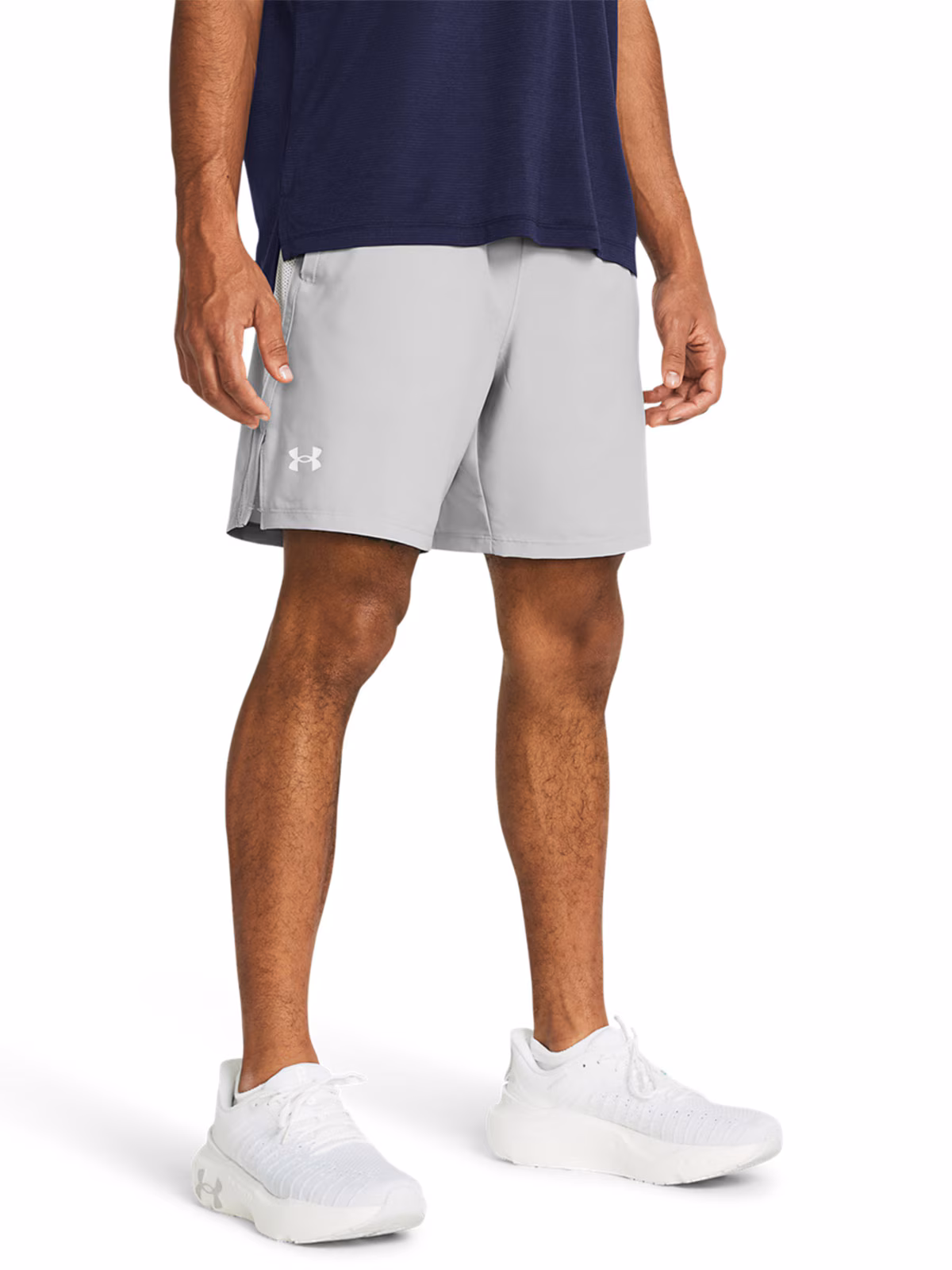 Spodenki do biegania męskie Under Armour UA Launch 7'' Unlined Shorts - szare