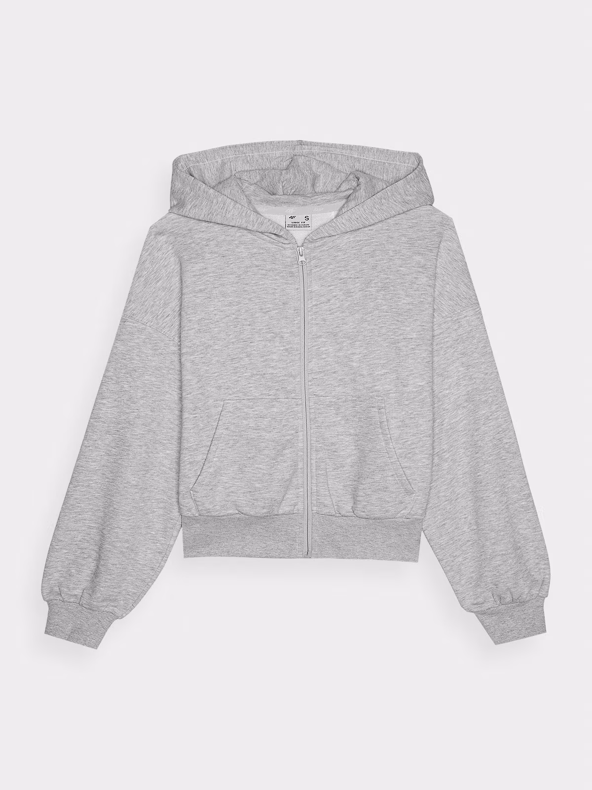 Bluza dresowa rozpinana z kapturem damska - szara