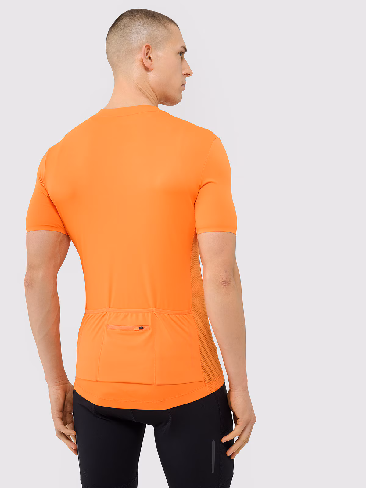 Koszulka rowerowa rozpinana męska - pomarańczowa