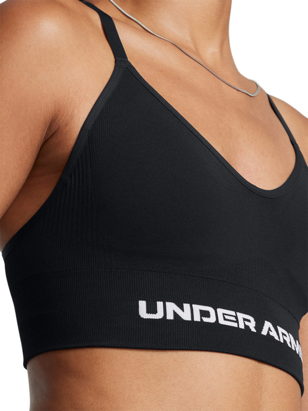 Biustonosz treningowy damski Under Armour Vanish Seamless Low Bra - czarny