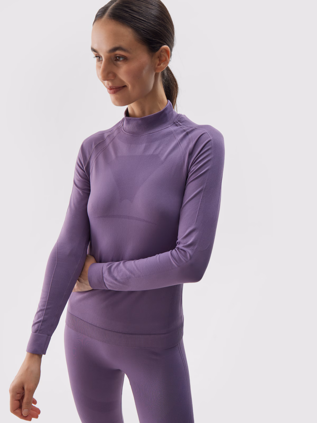 Bielizna termoaktywna bezszwowa (góra) damska - brązowa