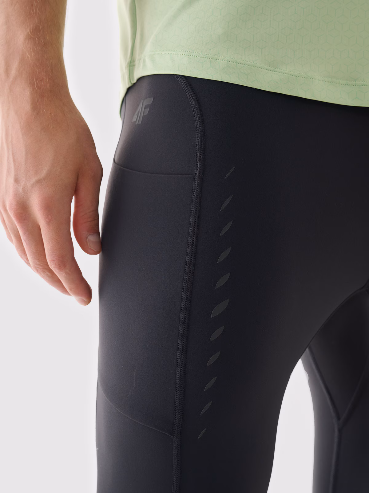 Legginsy do biegania szybkoschnące męskie - szare