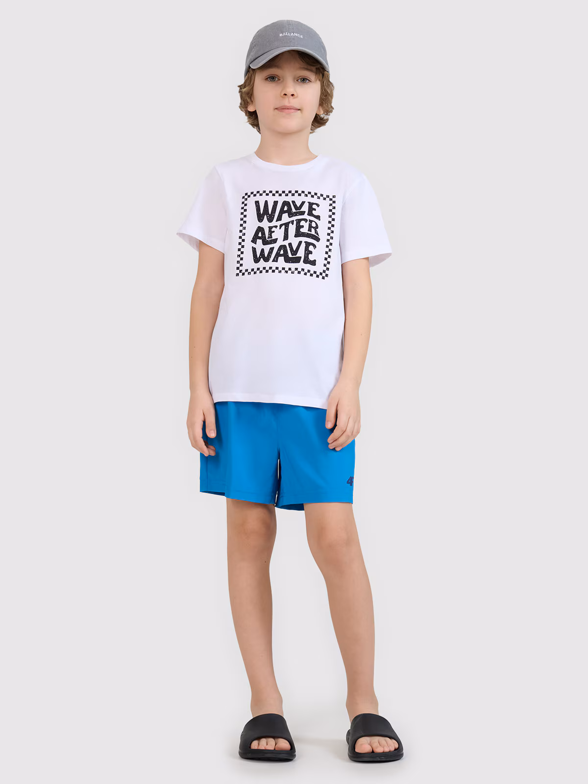 Spodenki plażowe boardshorty chłopięce - niebieskie