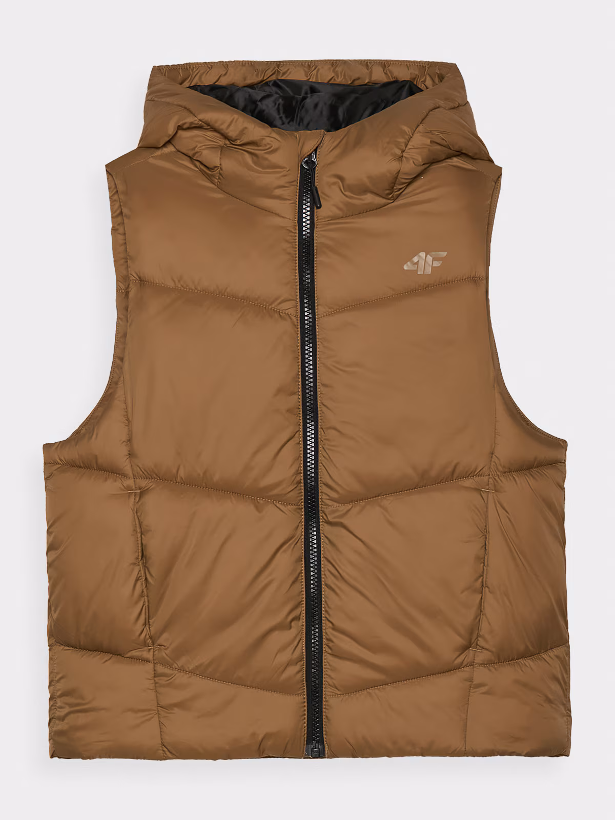 Bezrękawnik puchowy pikowany z kapturem chłopięcy - granatowy