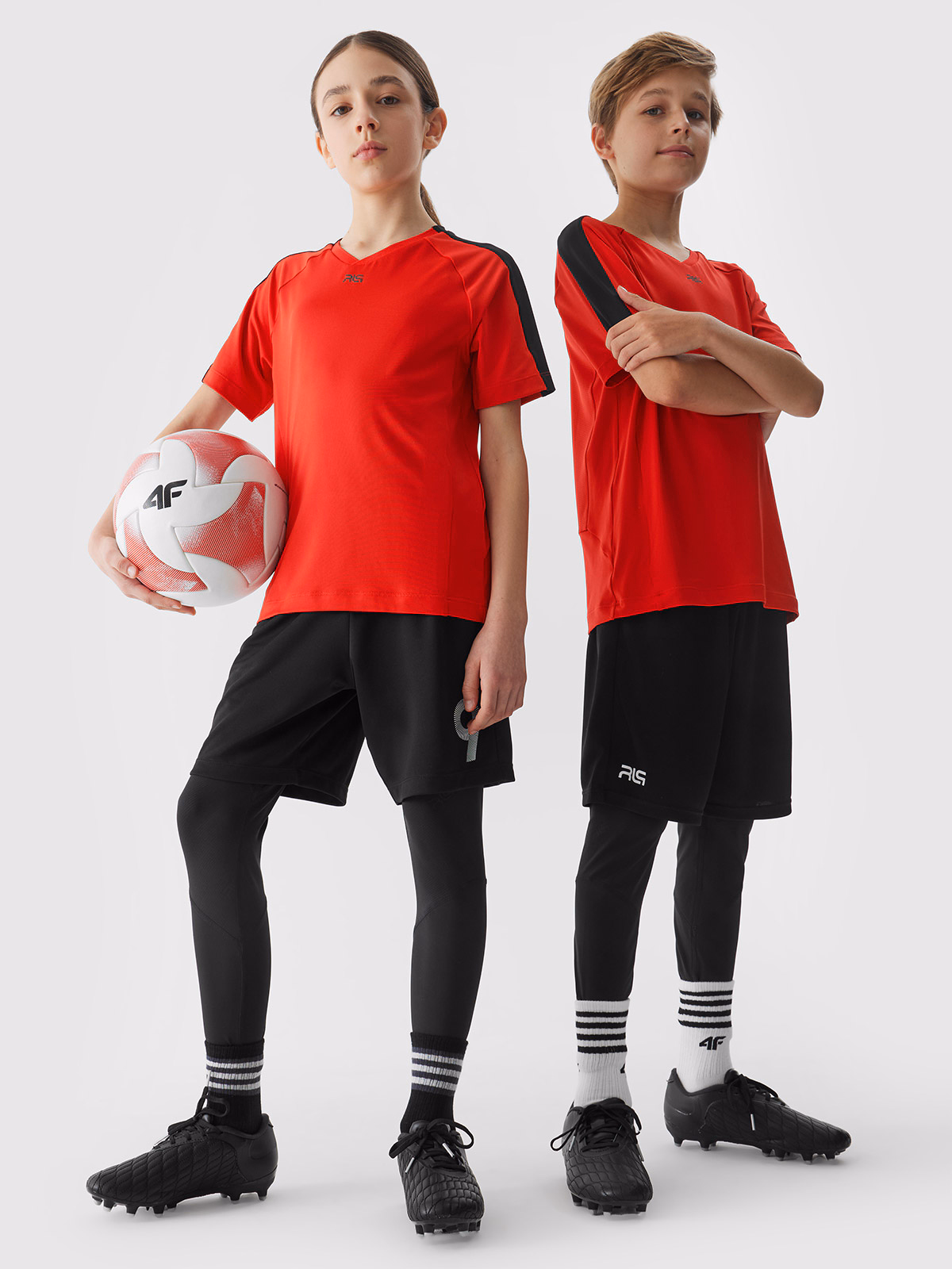 Koszulka piłkarska dziecięca 4F x Robert Lewandowski - czerwona