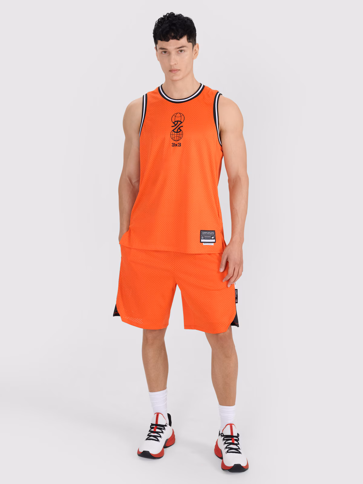 Spodenki do koszykówki szybkoschnące męskie - pomarańczowe