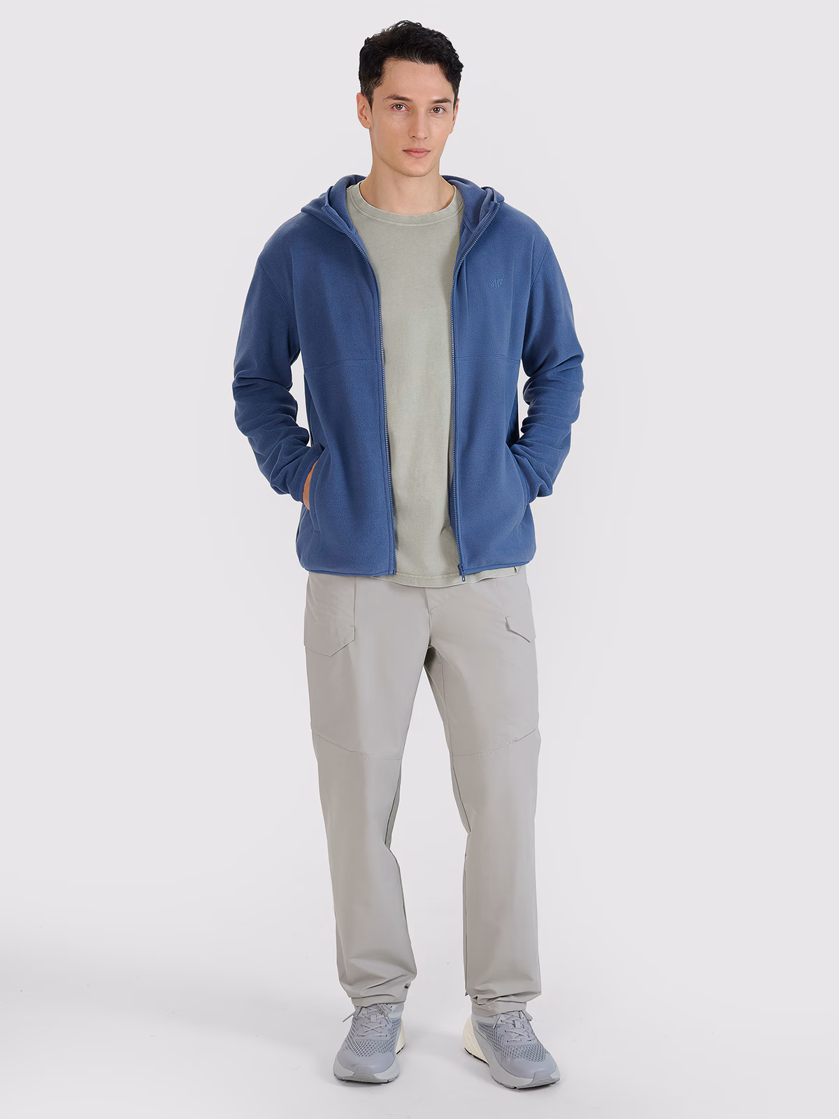 Polar regular z kapturem męski - granatowy