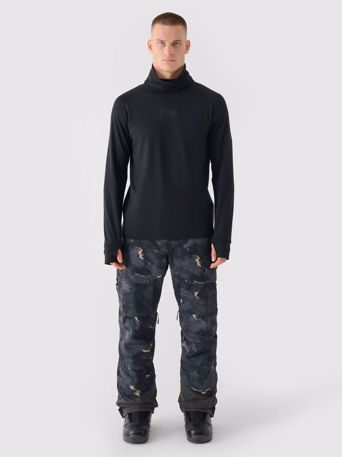 Bielizna termiczna drapana (góra) męska - czarna