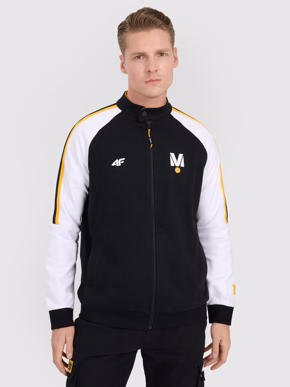 Bluza dresowa rozpinana bez kaptura uniseks 4F x Drift Masters - czarna