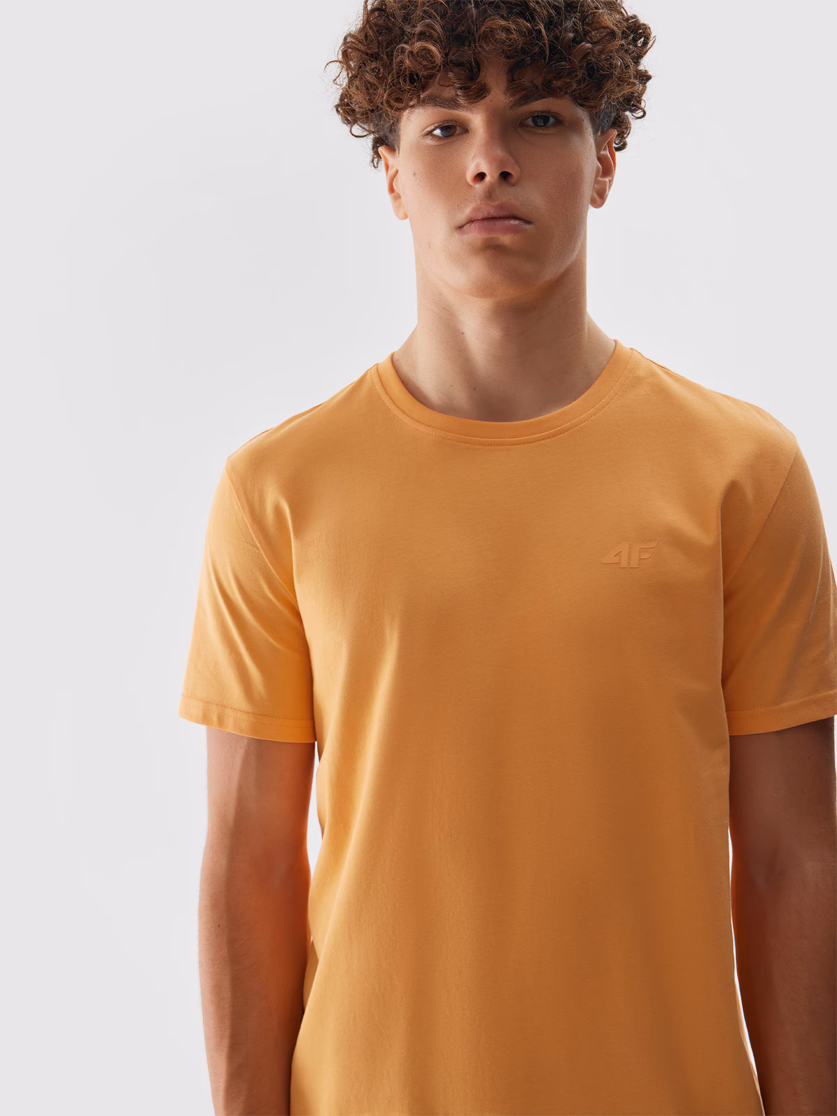 T-shirt regular gładki męski - szary