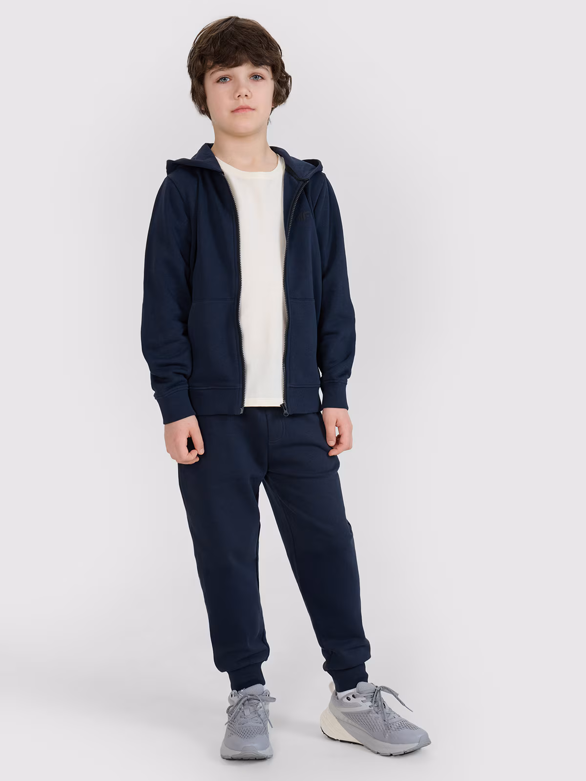 Bluza dresowa rozpinana z kapturem chłopięca - czarna