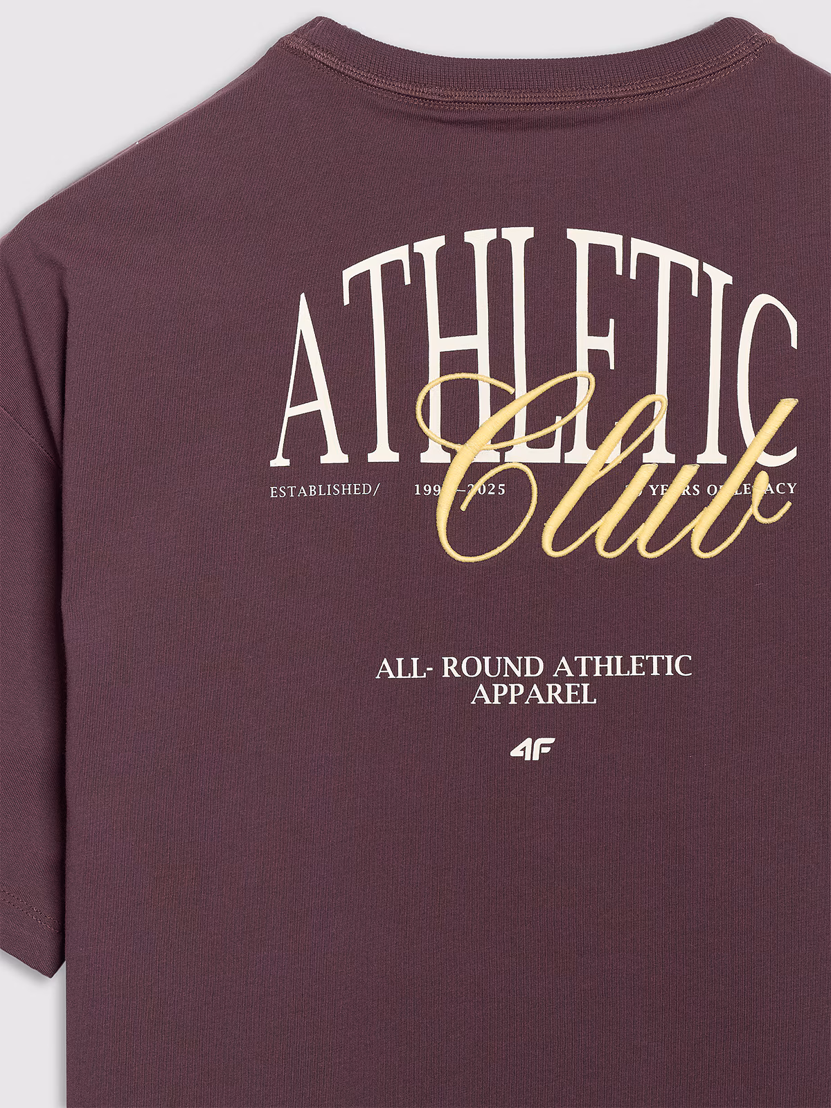 T-shirt oversize z nadrukiem damski - fioletowy