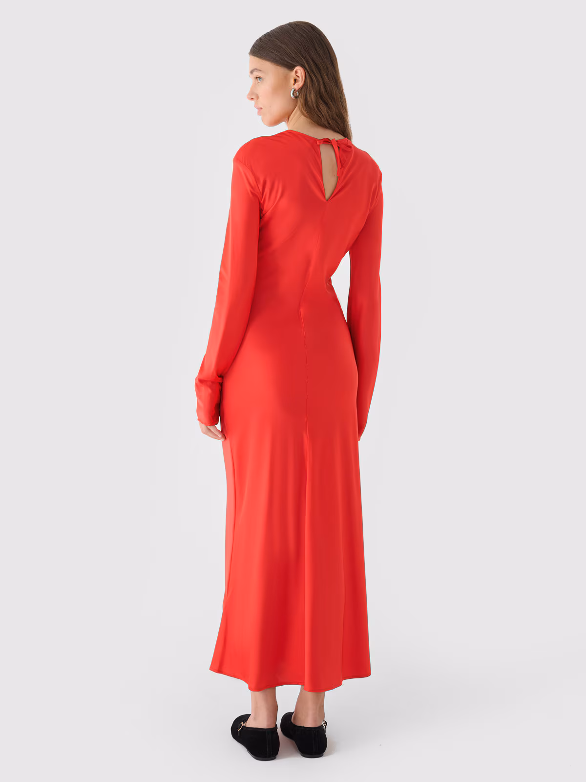 Sukienka maxi z wiskozy damska Outhorn - czerwona