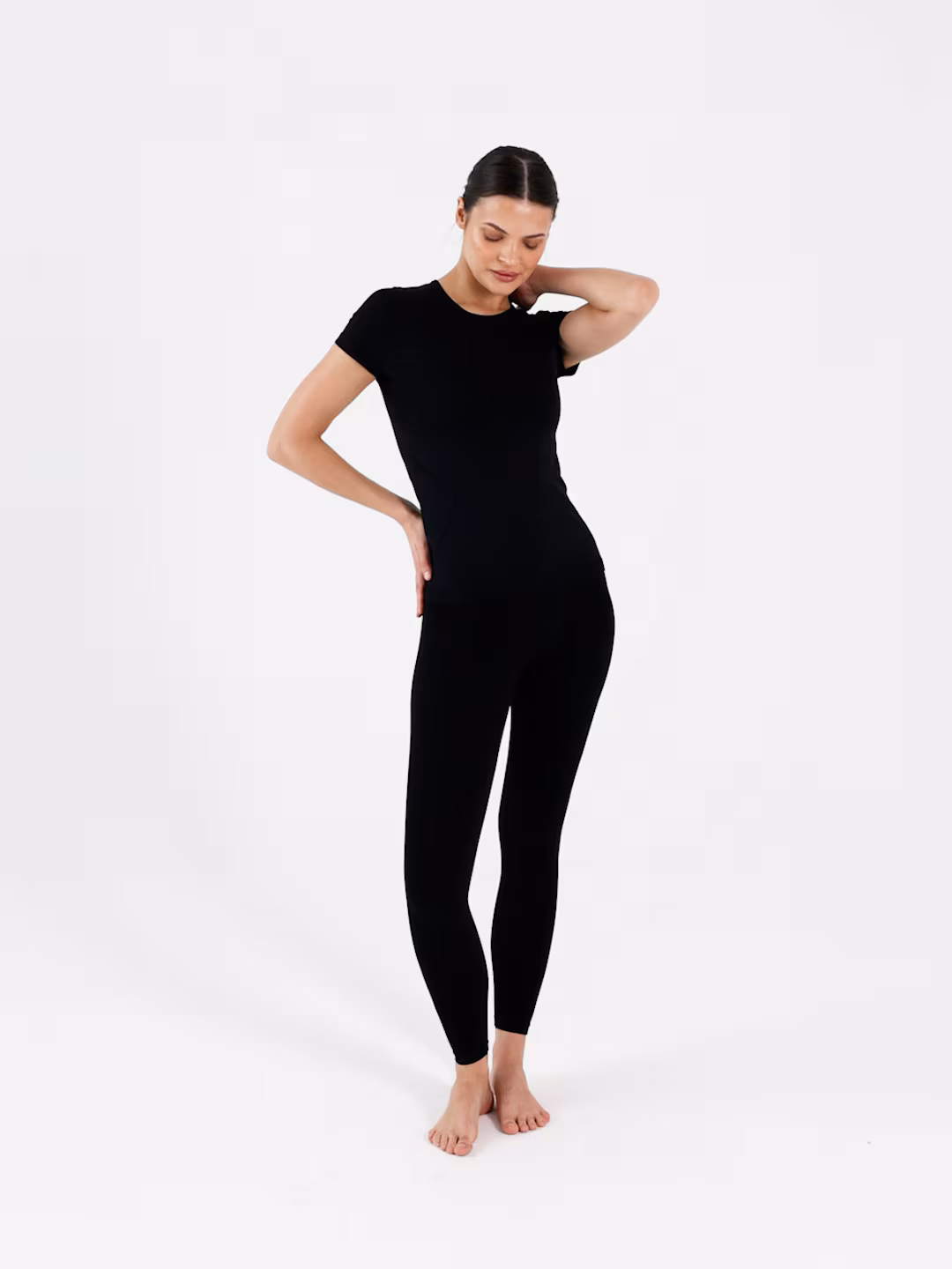 Koszulka do jogi i pilatesu szybkoschnąca damska - czarna