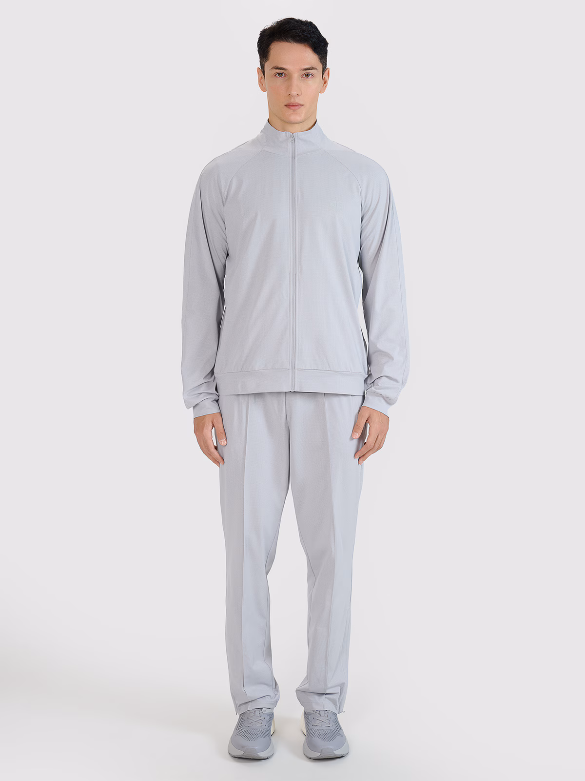 Bluza treningowa rozpinana bez kaptura męska - czarna