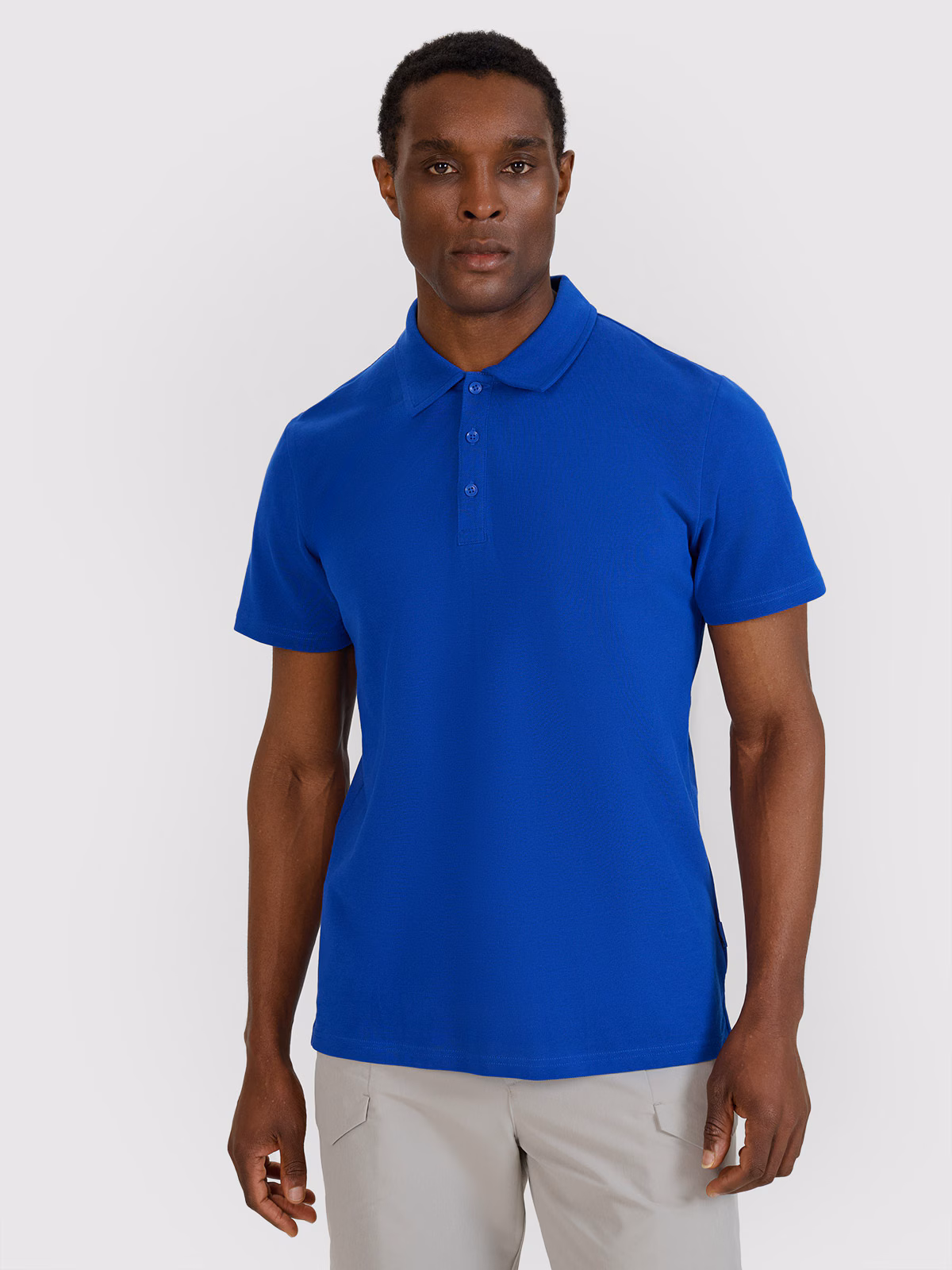 Koszulka polo regular męska - niebieska