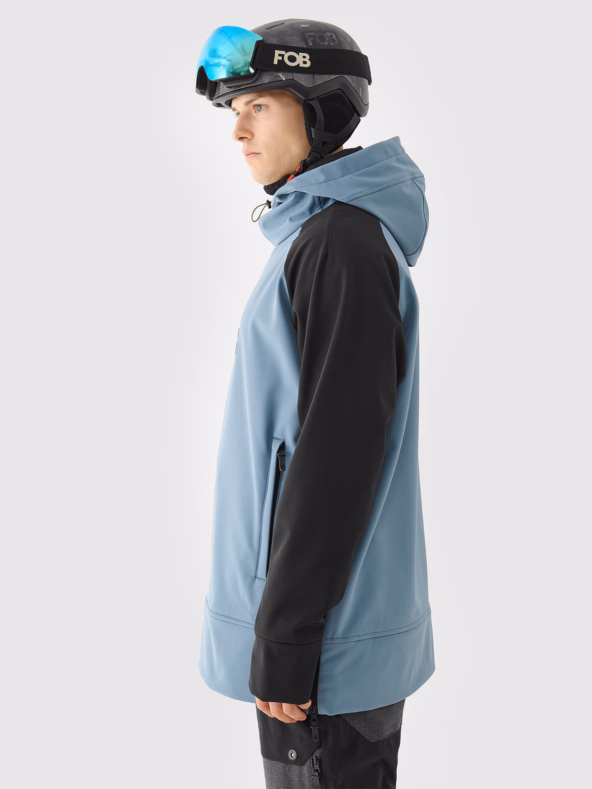 Długa bluza snowboardowa z softshellu membrana 5000 męska - granatowa